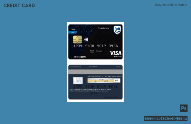 Malawi – Beispielvorschau der Standard Bank Platinum Debit Visa Karte